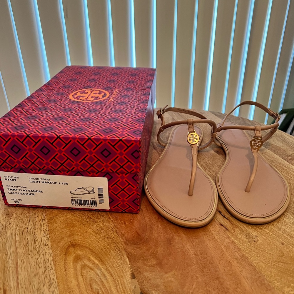 Tory Burch Emmy Flat Sandal Calf Leather